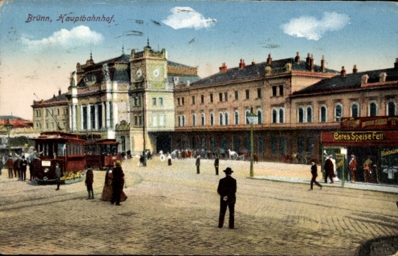 TP Brno Brünn Moravia del Sur, Ustredni nádrazi, tranvías, grasa para cocinar Ceres