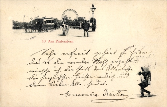 Viena 2 Leopoldstadt, Praterstern, Nordbahnhof, Tegetthoffdenkmal, Pferdebahn, Riesenrad, Hombres