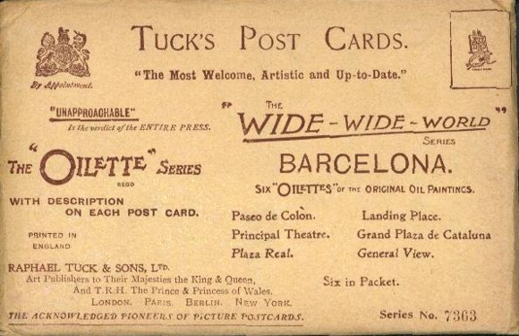 6 postales de artistas en un sobre, Barcelona, Cataluña, España, serie Oilette