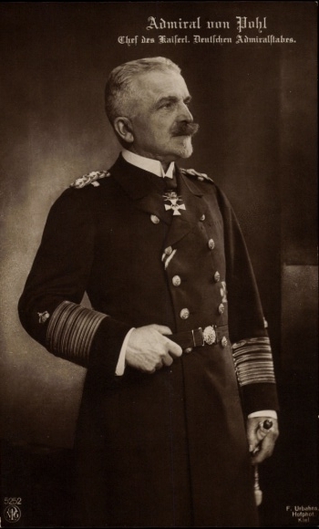 Almirante von Pohl, jefe del Estado Mayor del Almirantazgo Imperial Alemán