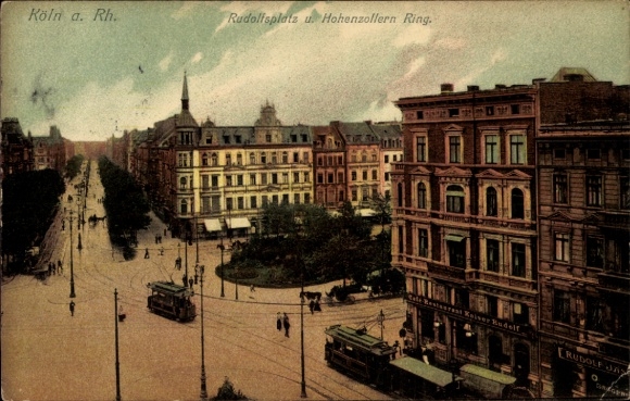 Colonia (Köln am Rhein, Köln a. Rh., Rudolfsplatz, Hohenzollern Ring, tranvías)