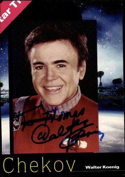 Autogrammkarte Schauspieler Walter König, Porträt, Star Trek, Chekov
