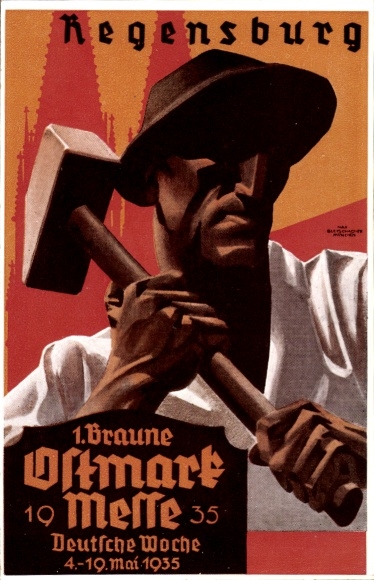 Artista Max Bierschachter?, Ratisbona, 1.ª Feria Brown East Mark de 1935, Semana Alemana