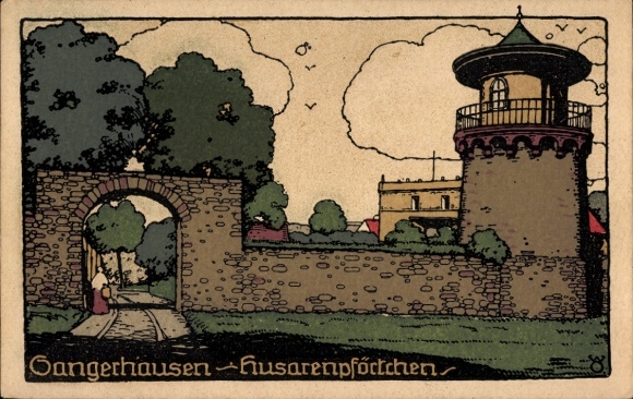 Litografía, Sangerhausen am Harz, Husarenpförtchen