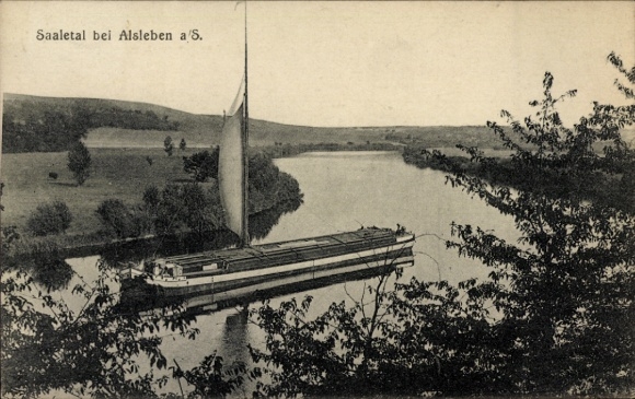 TP Alsleben en el Saale, barcaza en el Saale