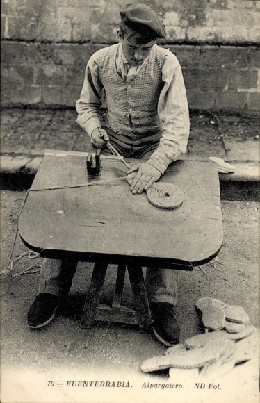 TP Hondarribia Fuenterrabia País Vasco, Alpargatero, Zapatero de cáñamo