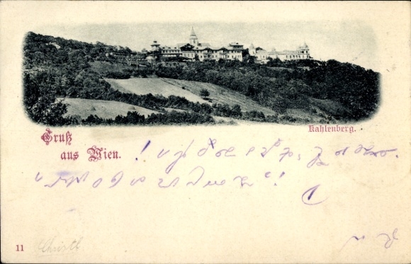 TP Viena 19 Döbling Austria, Kahlenberg, panorama de notas manuscritas