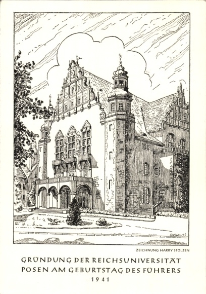 Artista TP Stolzen, Poznań Posen, fundación de la Universidad del Reich en el cumpleaños del Führer en 1941
