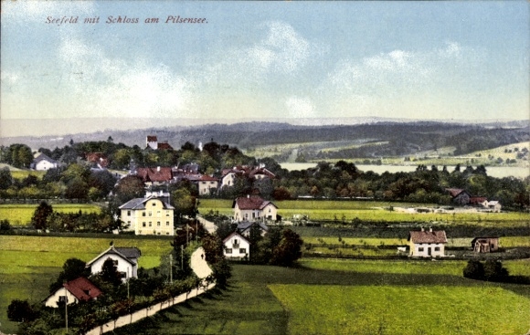 Seefeld am Pilsensee, Alta Baviera, castillo en el lago Pilsensee, paisaje