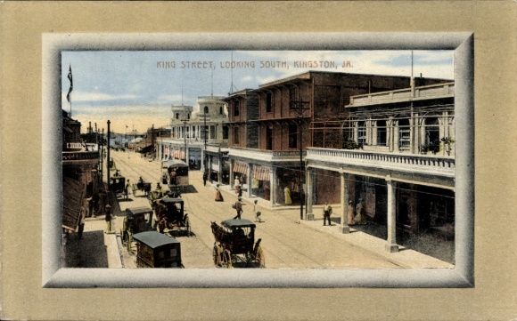 paspartú TP Kingston Jamaica, King Street, mirando al sur