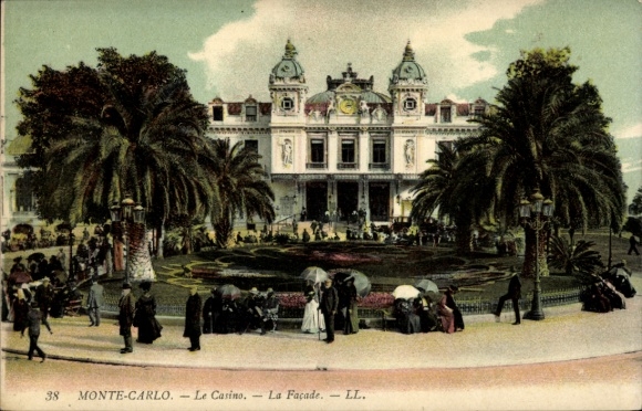 Postal Monte Carlo Mónaco, Le Casino, La Fachada
