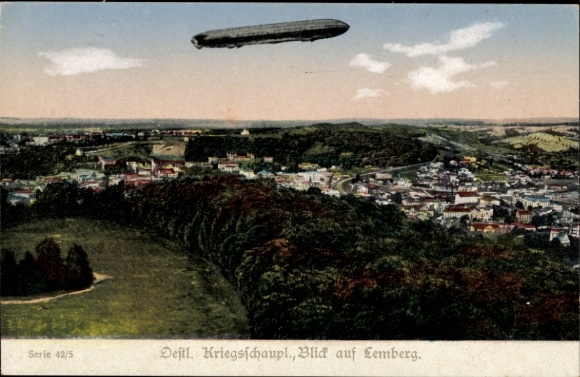 TP Lwów Lemberg Ucrania, Panorama, Dirigible, Zeppelin