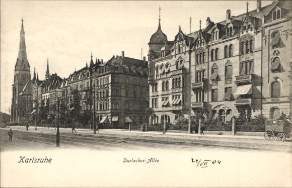 TP Durlach Karlsruhe en Baden, Durlacher-Allée, vista de la calle, edificio