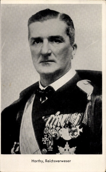 TP Almirante Miklos von Horthy, Regente de Hungría, retrato, condecoraciones